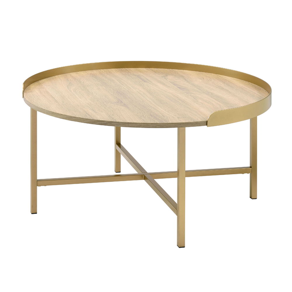 Mithea - Coffee Table - Oak & Gold - Urban Living Furniture (Los Angeles, CA)
