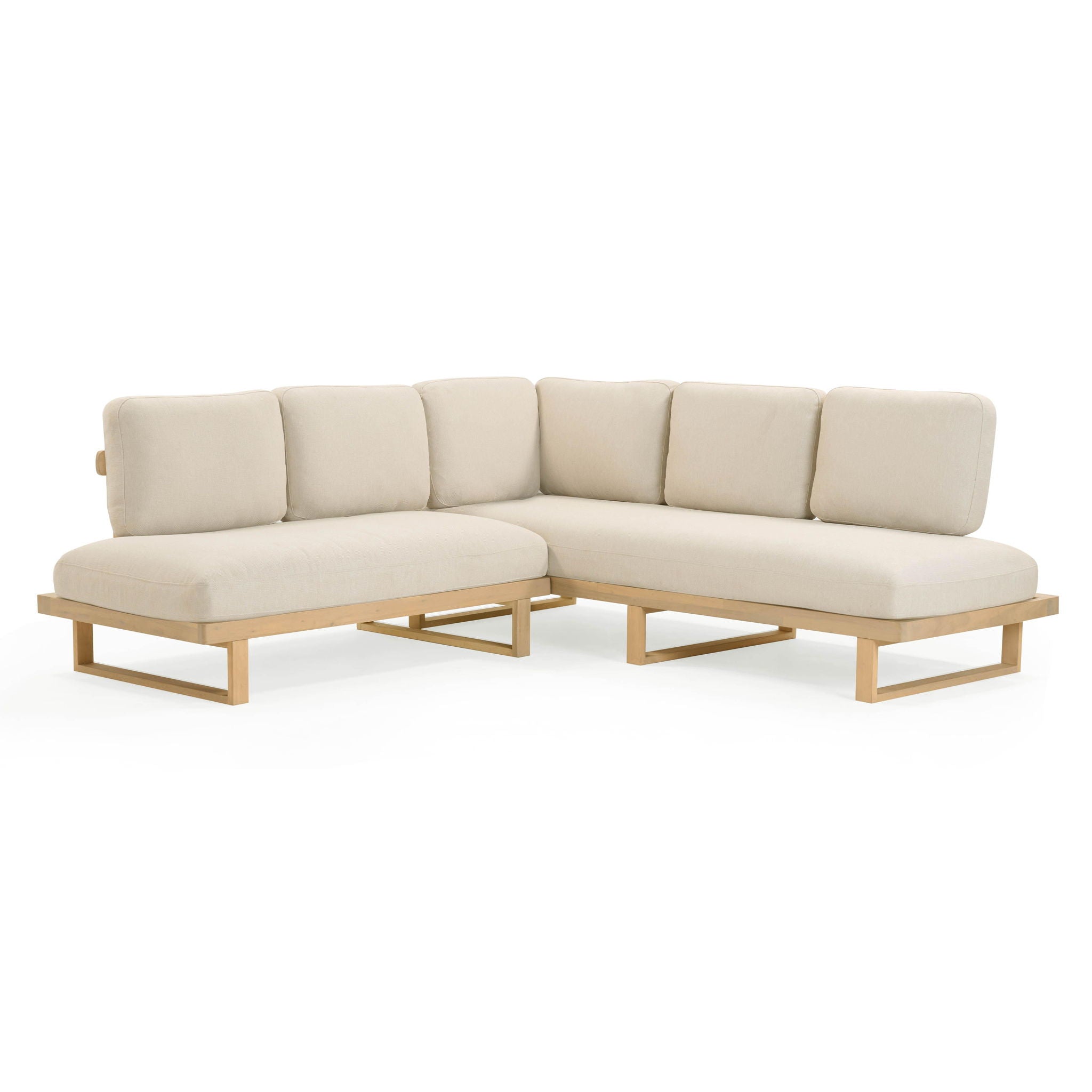 Evan - Outdoor L-Sectional - Cream - Urban Living Furniture (Los Angeles, CA)