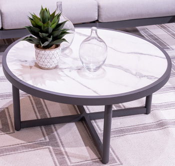Ocean Beach - Gray - Round Cocktail Table - Urban Living Furniture (Los Angeles, CA)