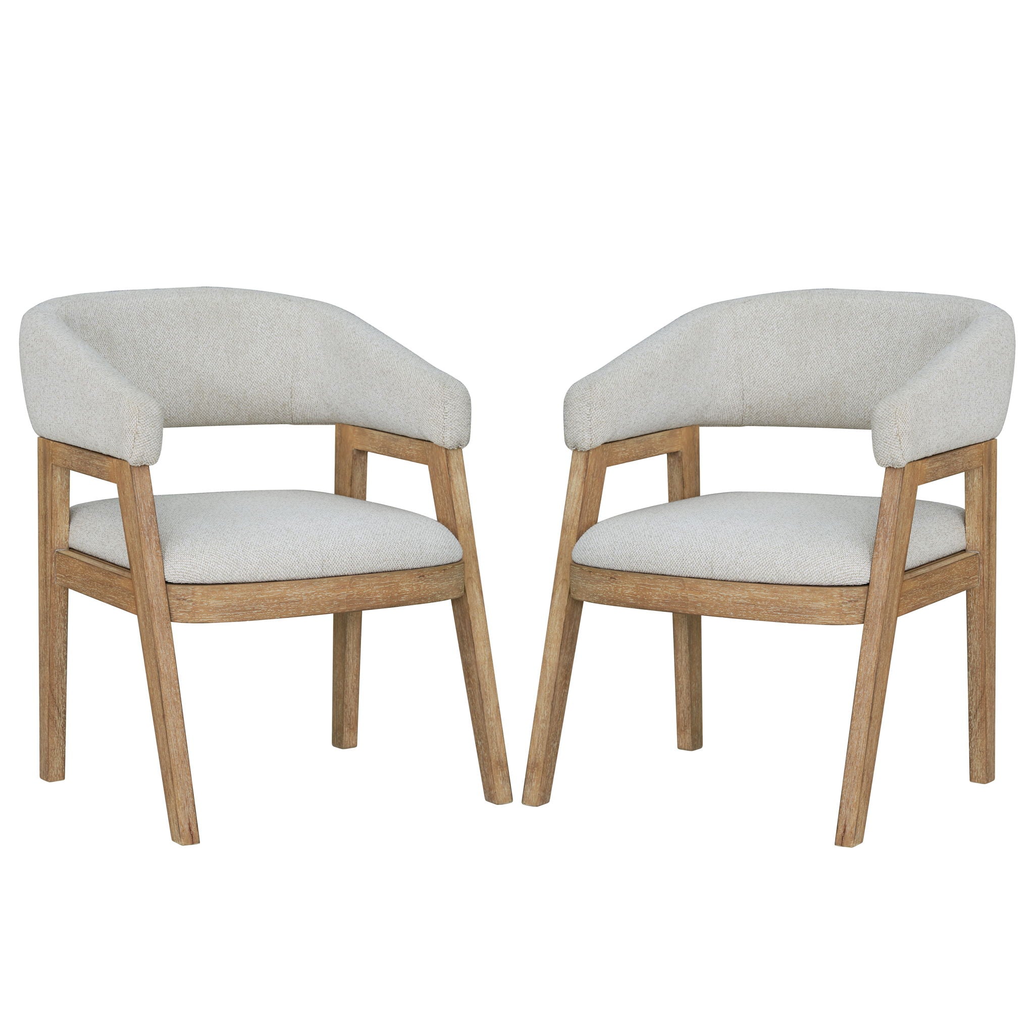 Escape - Barrel Dining Chair (Set of 2) - Glazed Natural Oak Mirage Mist
