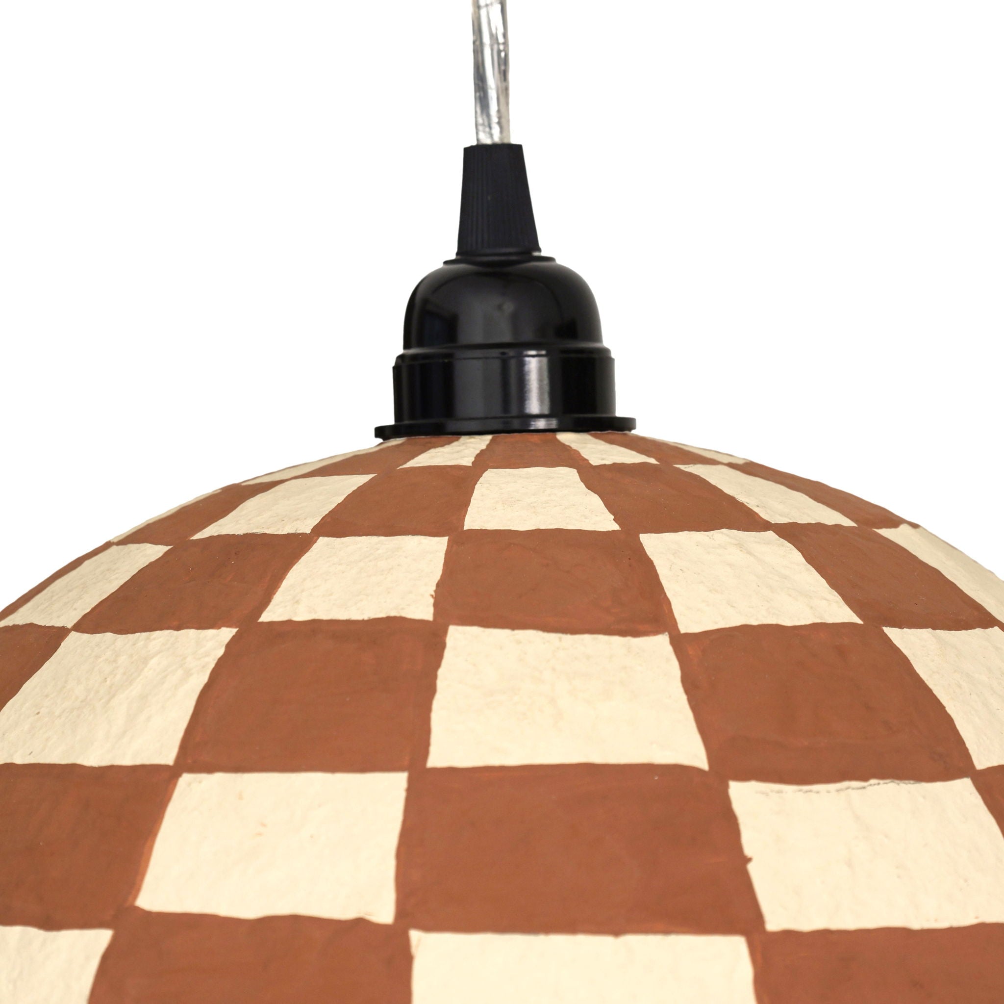 Taurus - Cotton Mache Pendant Lamp - White / Terracotta - Urban Living Furniture (Los Angeles, CA)