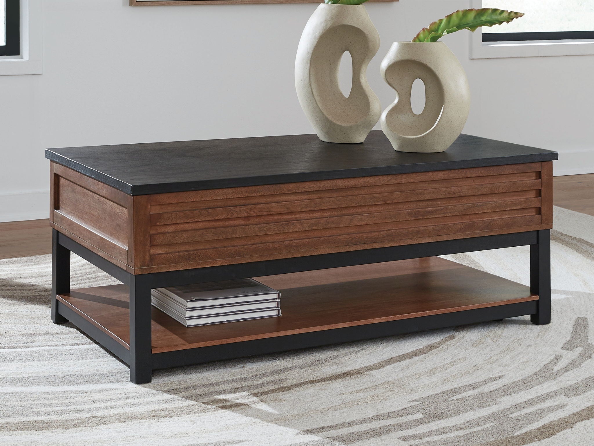 Kallari - Warm Brown / Black - Lift Top Cocktail Table - Urban Living Furniture (Los Angeles, CA)