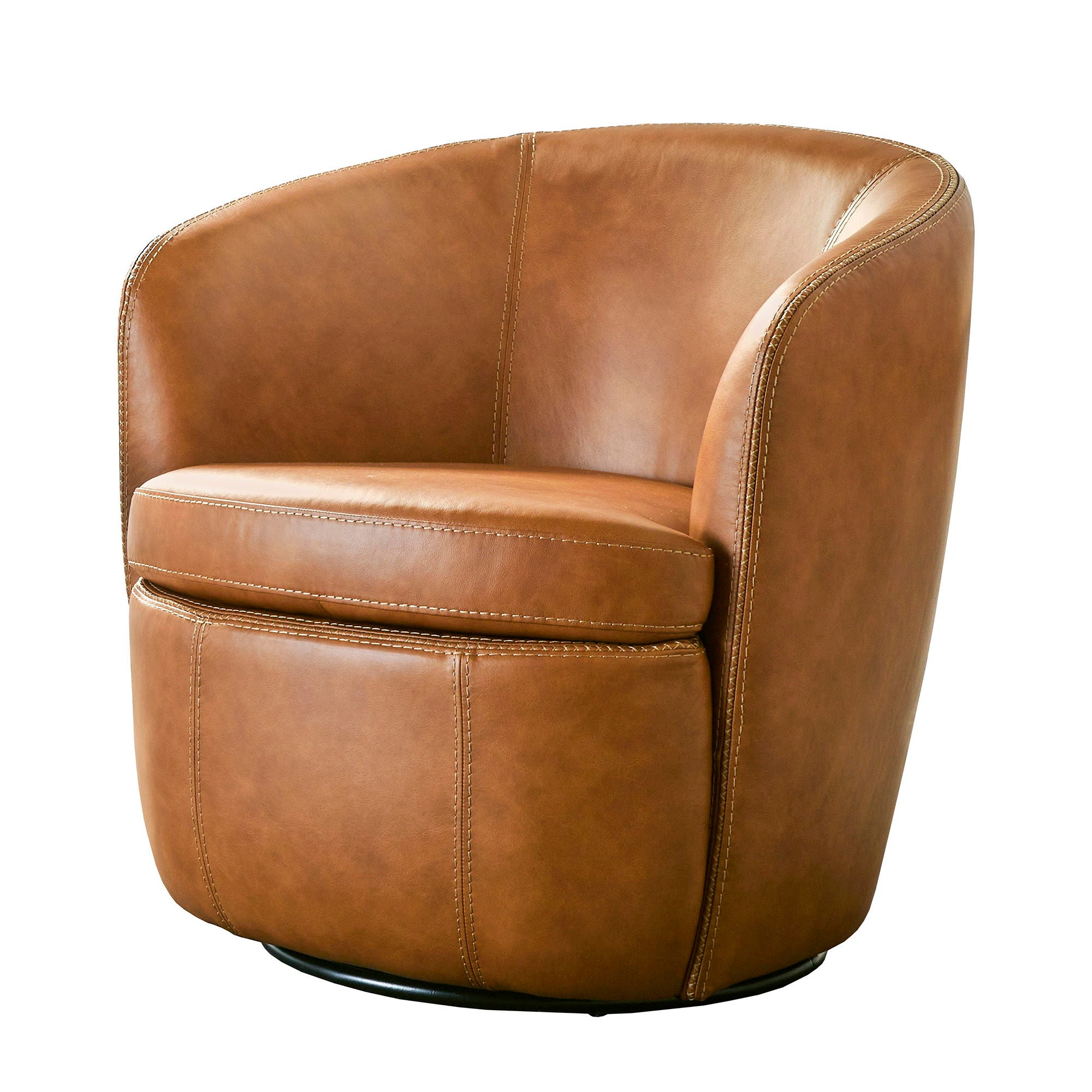 Barolo - 100% Italian Leather Swivel Club Chair (Set of 2) - Urban Living Furniture (Los Angeles, CA)