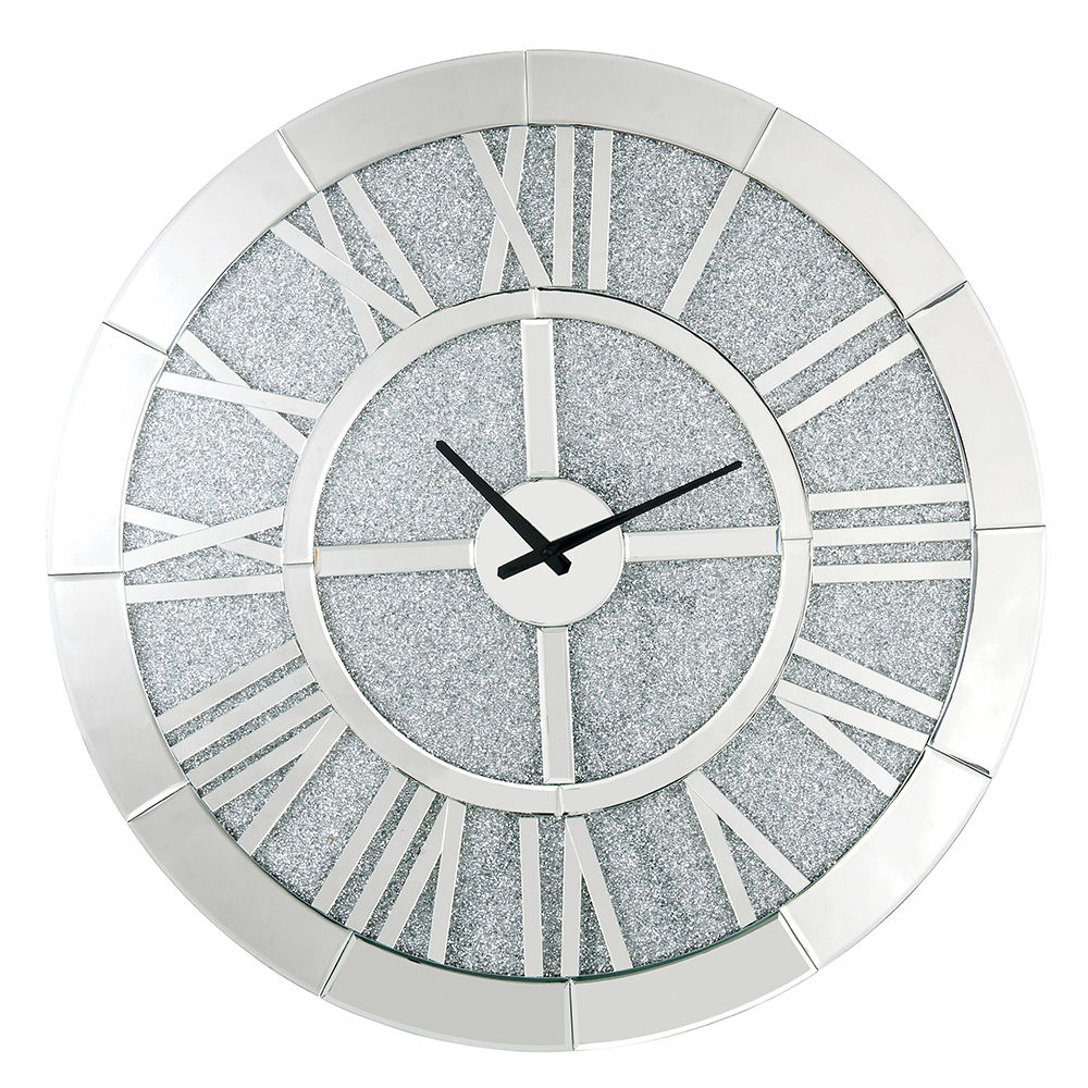 Noralie - Wall Clock - Mirrored & Faux Diamonds - Urban Living Furniture (Los Angeles, CA)