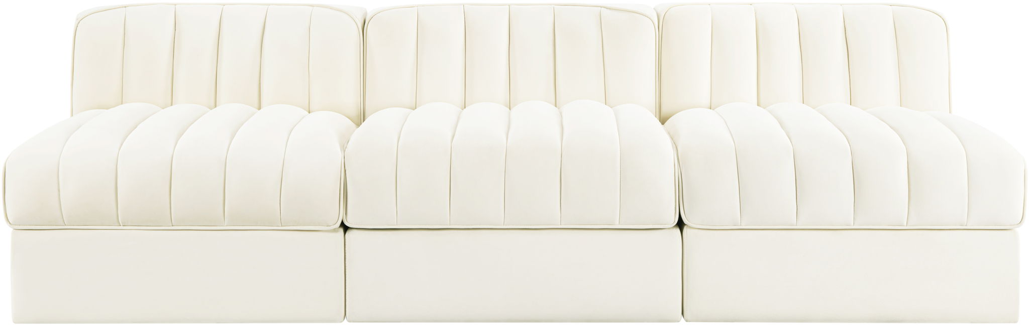 Rummi - Velvet Performance Fabric Upholstered 3 Piece Modular Armless Sofa - Urban Living Furniture (Los Angeles, CA)