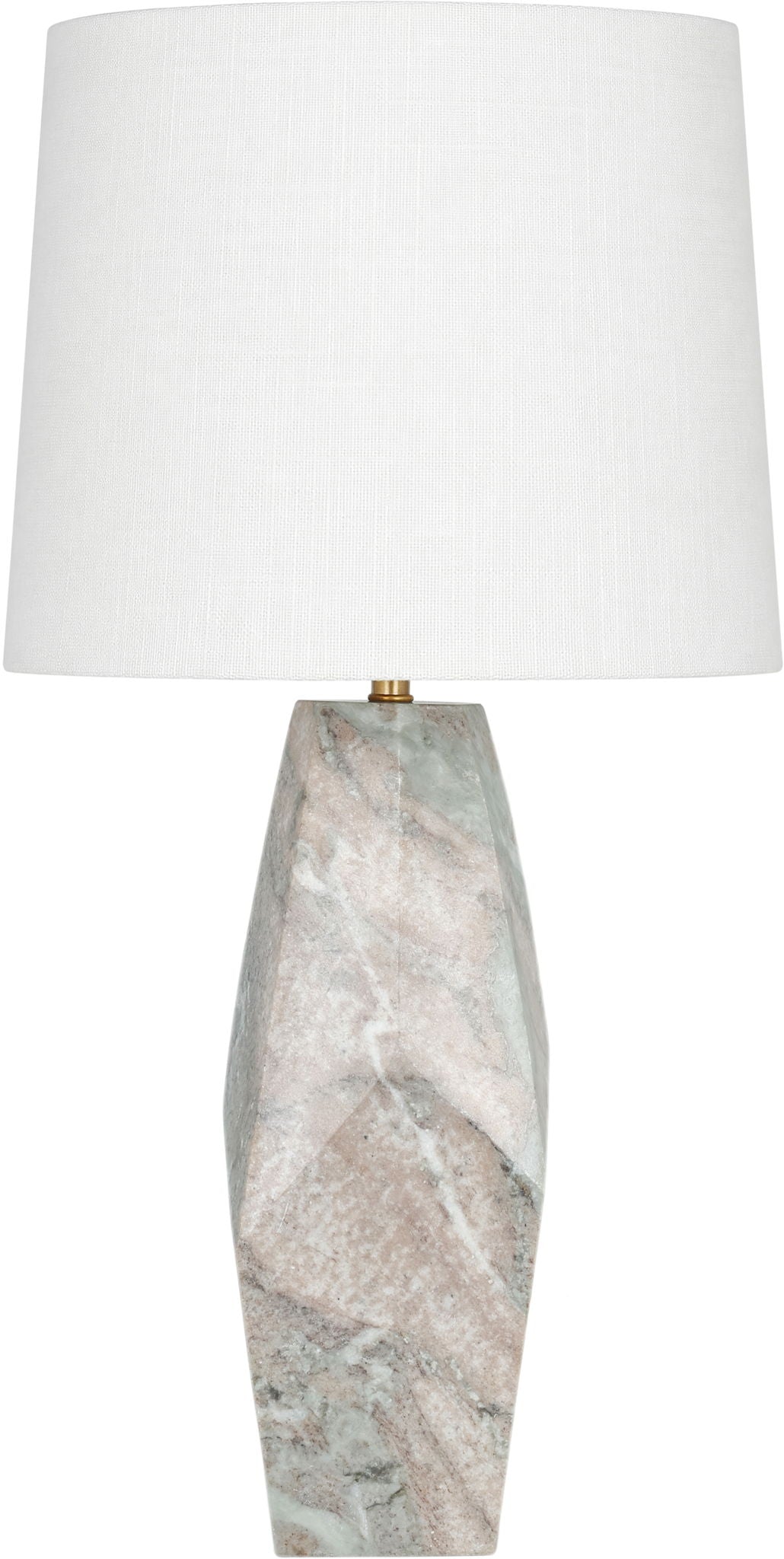 Seraphine - Genuine Marble And Linen Textured Fabric Table Lamp