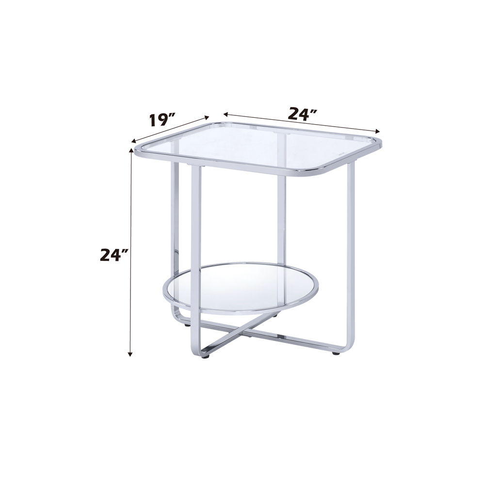 Hollo - End Table - Glass & Chrome - Urban Living Furniture (Los Angeles, CA)
