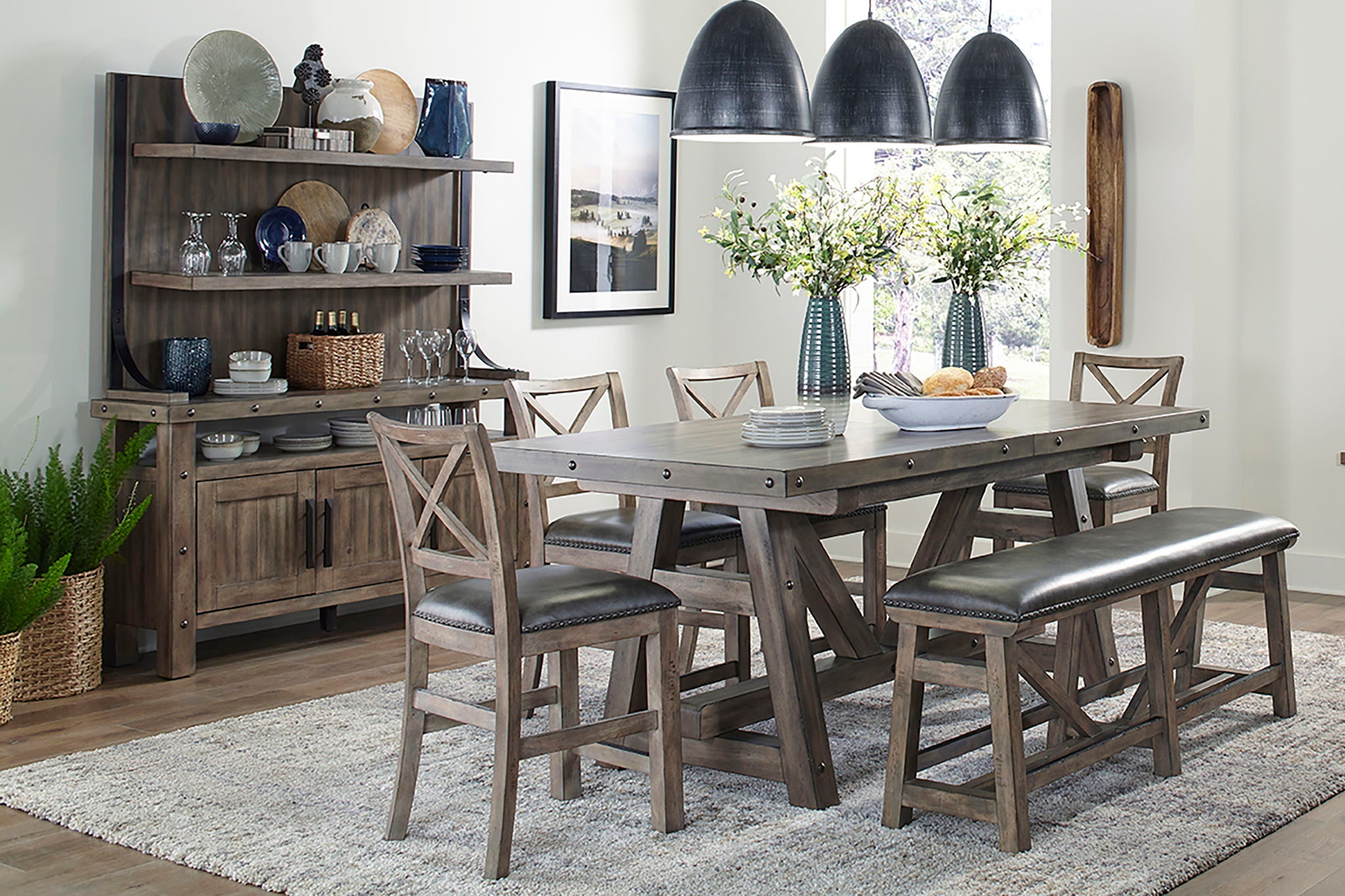 Lodge Dining - Counter Height Extendable Dining Table - Siltstone - Urban Living Furniture (Los Angeles, CA)