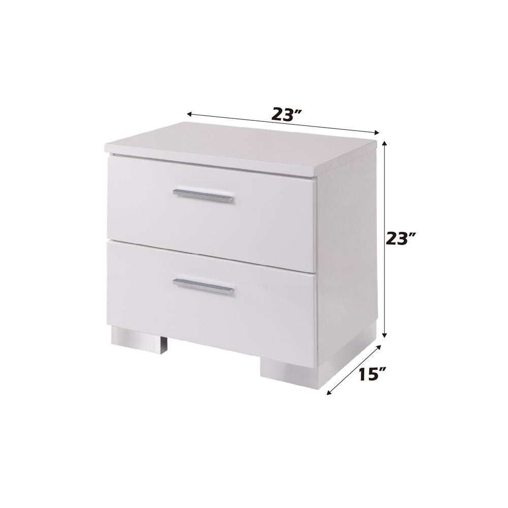 Lorimar - Nightstand - White & Chrome Leg - Urban Living Furniture (Los Angeles, CA)
