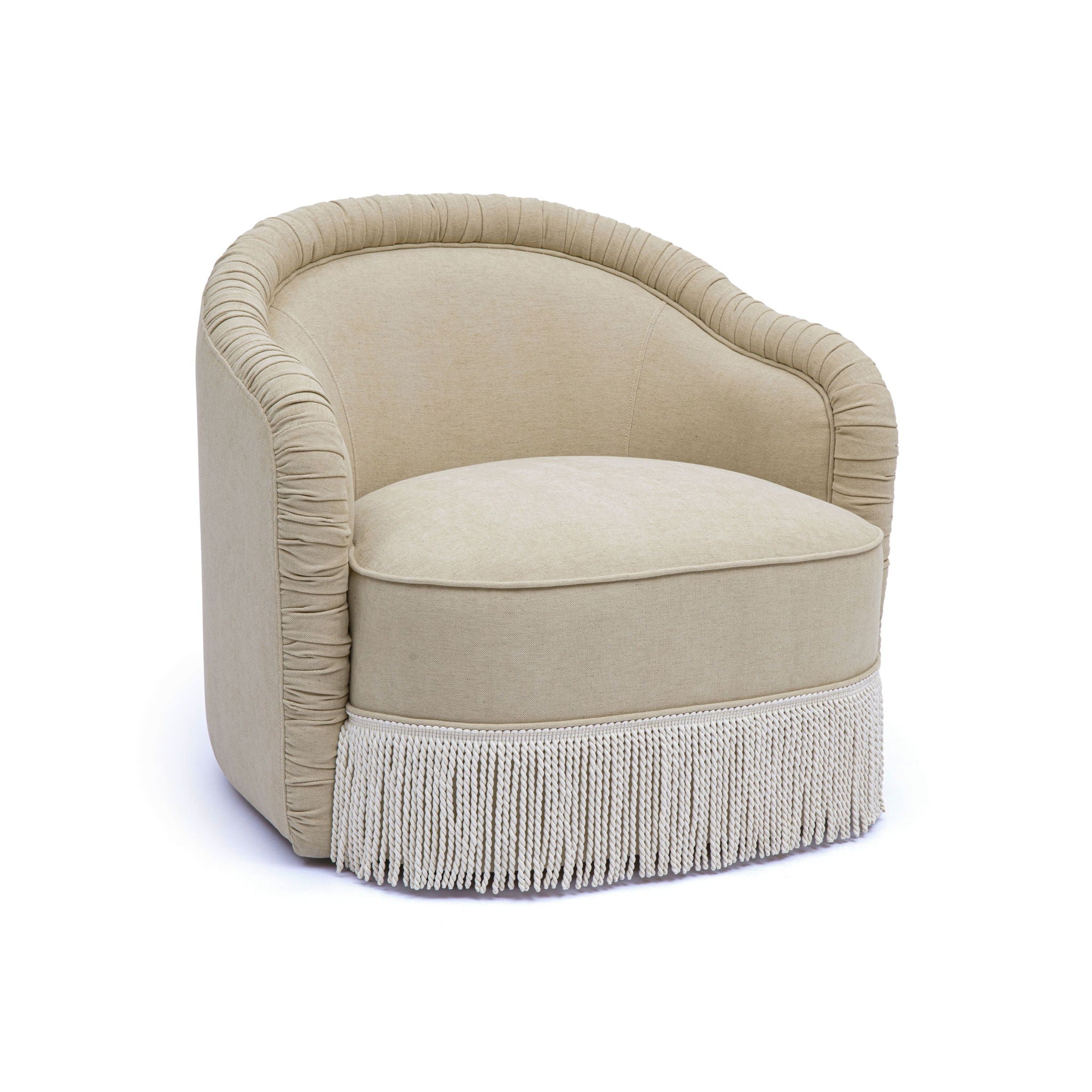 Pamela - Chenille Tassel Lounge Chair - Tan - Urban Living Furniture (Los Angeles, CA)
