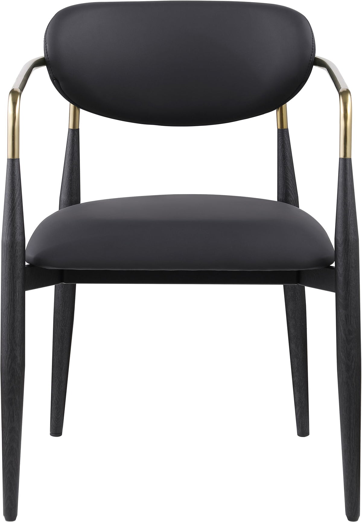 Ronda - Vegan Leather Upholstered Dining Arm Chair - Black Legs