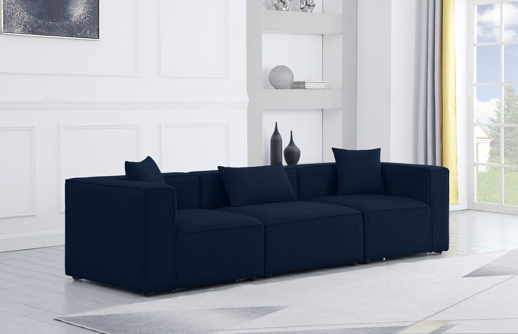 Cube - Linen Modular 3 Seat Sofa - Urban Living Furniture (Los Angeles, CA)