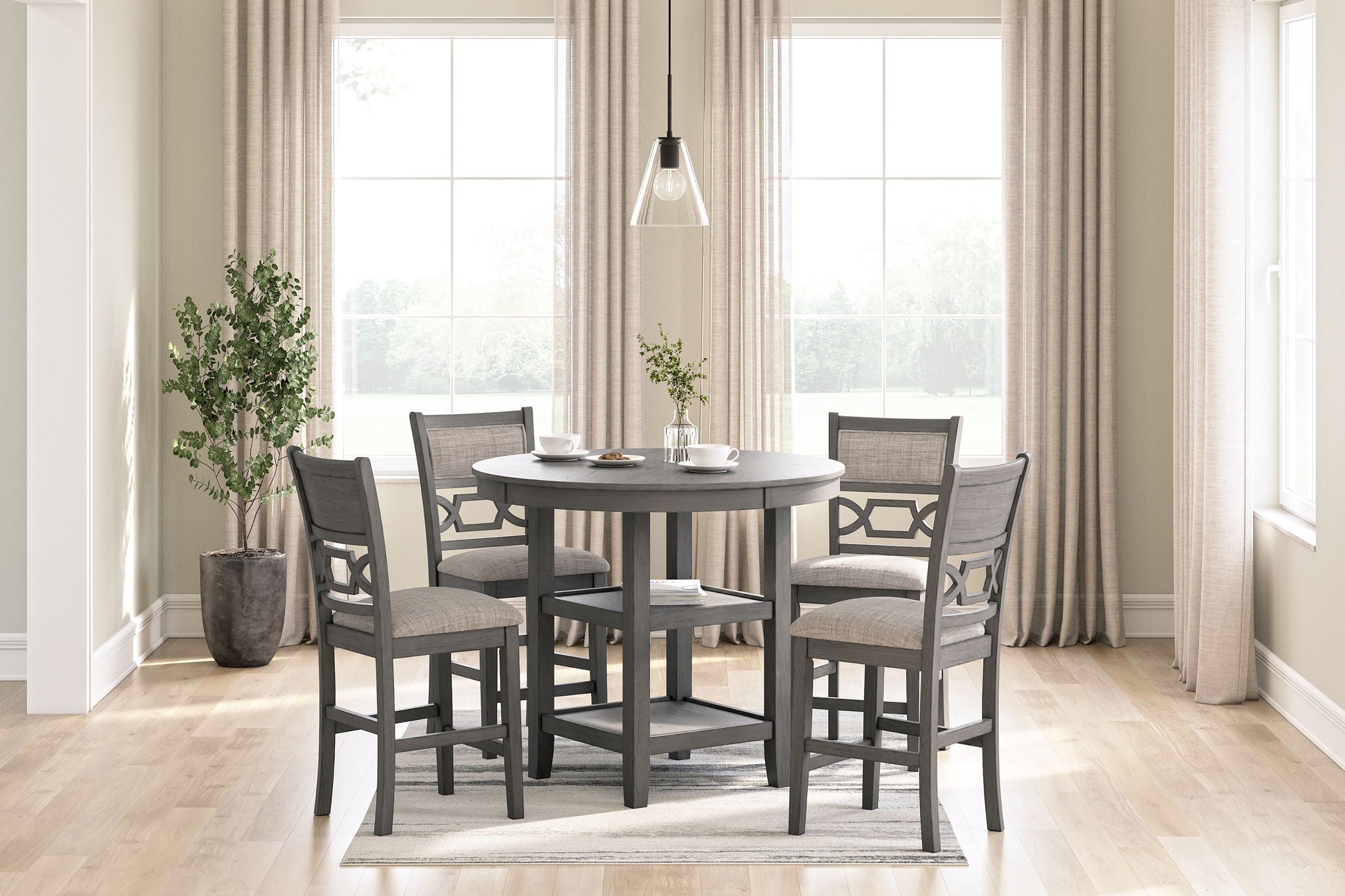 Wrenning - Gray - Drm Counter Table Set (Set of 5) - Urban Living Furniture (Los Angeles, CA)
