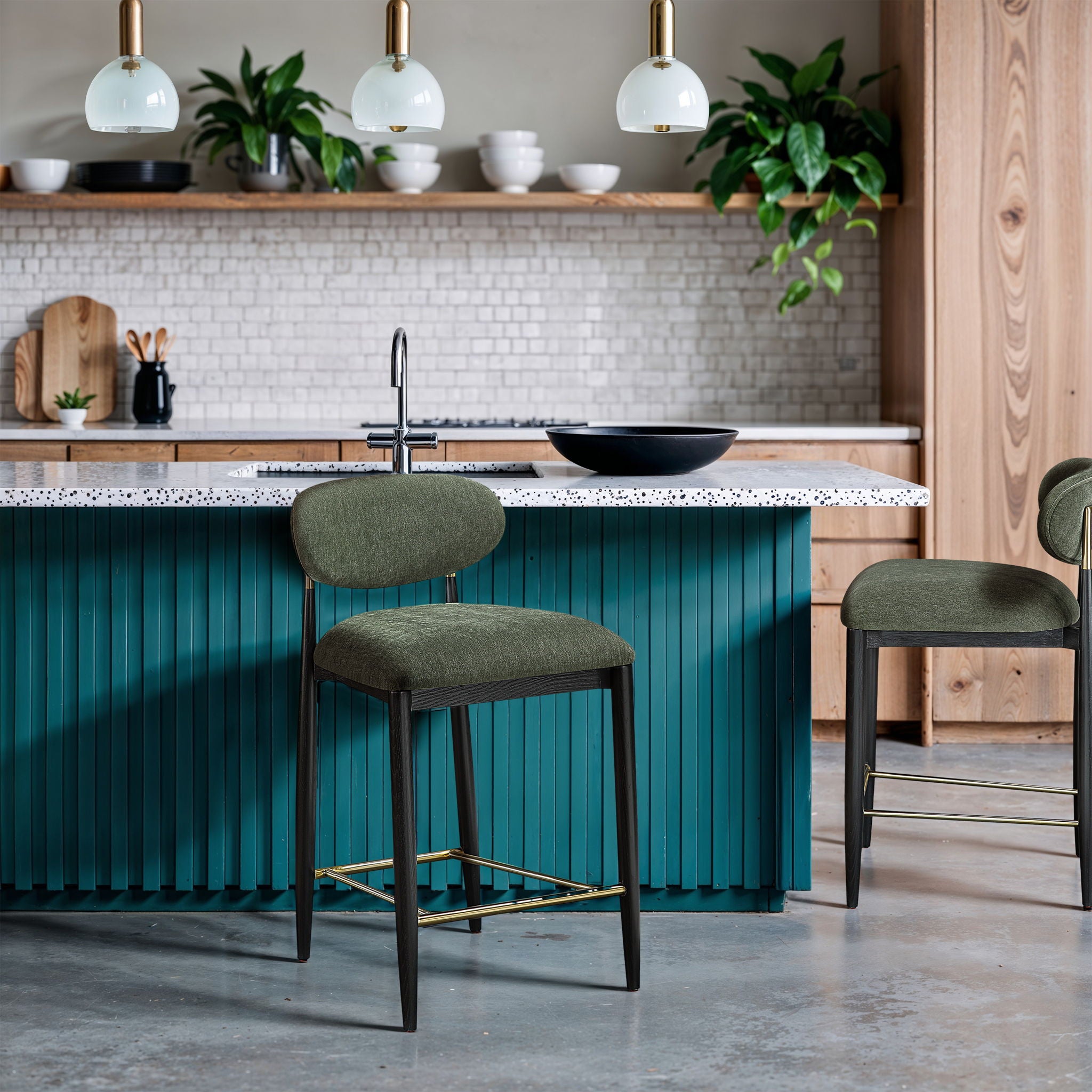 Riccio - Fabric Stool - Black Frame - Urban Living Furniture (Los Angeles, CA)