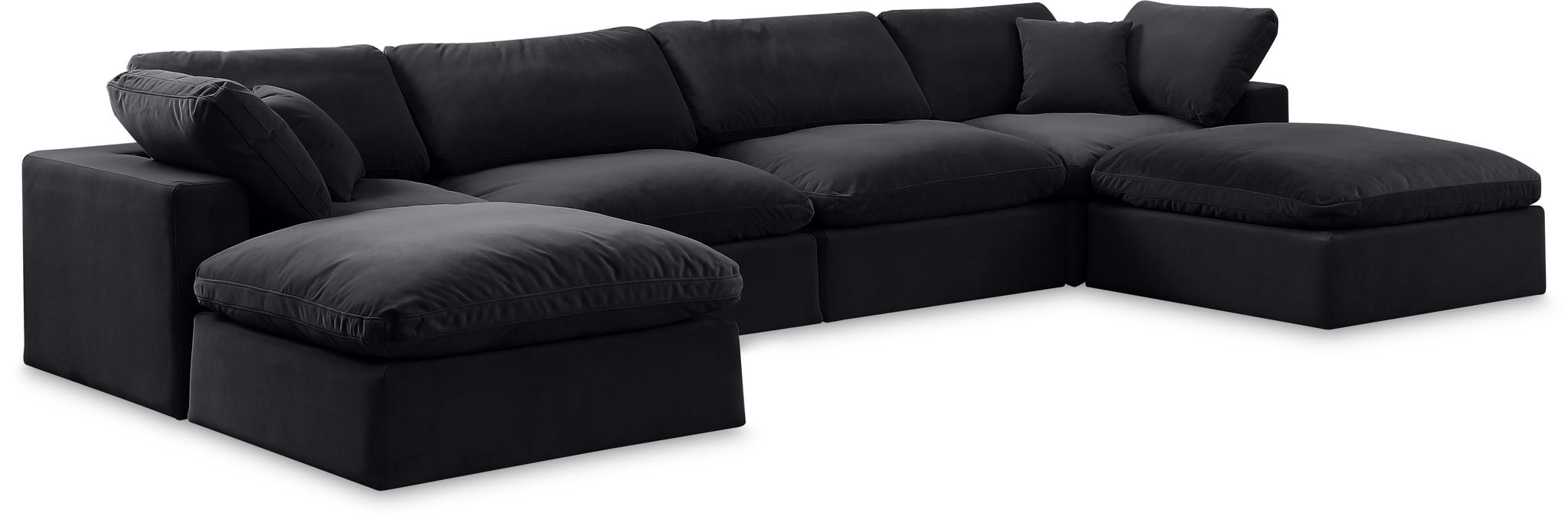 Comfy - 6 Piece Velvet Modular Double Chaise Sectional - Urban Living Furniture (Los Angeles, CA)
