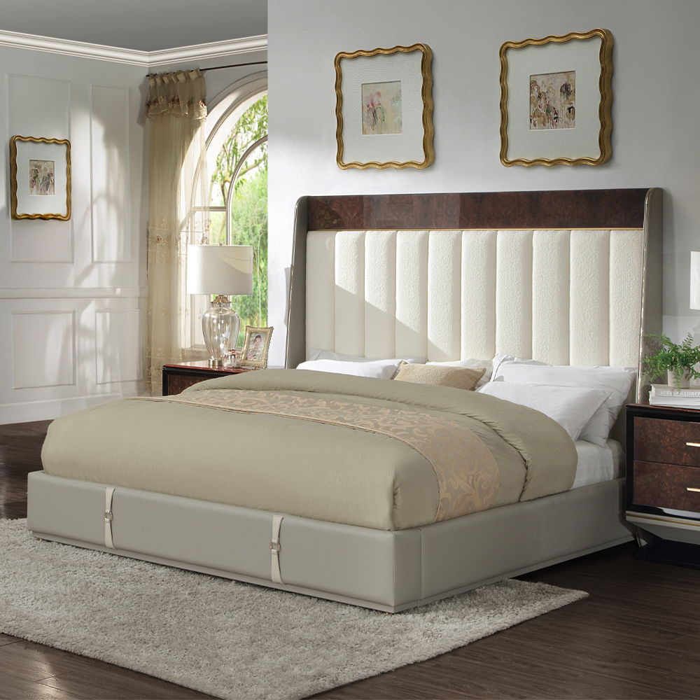 Jamonica - Eastern King Bed - Beige & Dark Brown - Urban Living Furniture (Los Angeles, CA)
