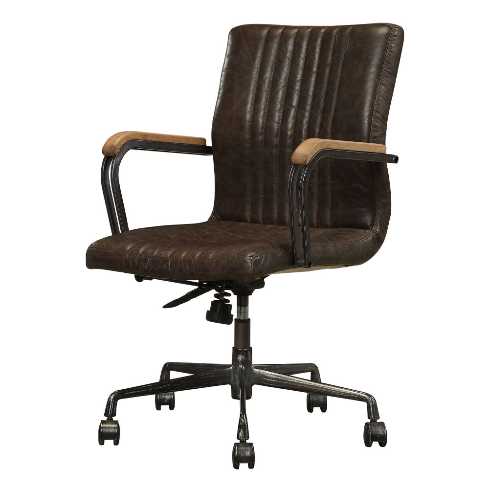 Joslin - Office Chair - Distress Chocolate Top Grain Leather - Urban Living Furniture (Los Angeles, CA)
