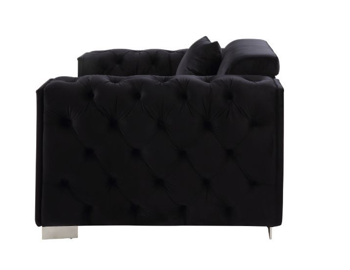 Trislar - Chair With Pillow (Same Lv01399) - Black Velvet - Urban Living Furniture (Los Angeles, CA)