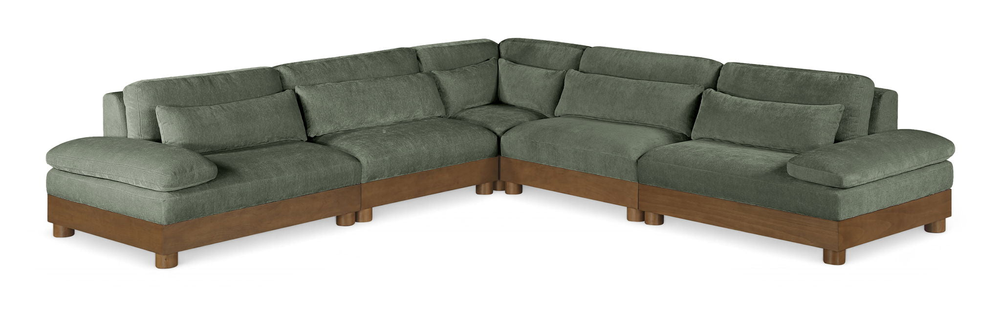 Turin - Chenille Fabric Upholstered Modular Sectional - Green