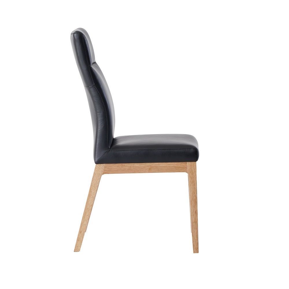 Raquan - Side Chair (Set of 2) - Black Leather & Walnut - Urban Living Furniture (Los Angeles, CA)