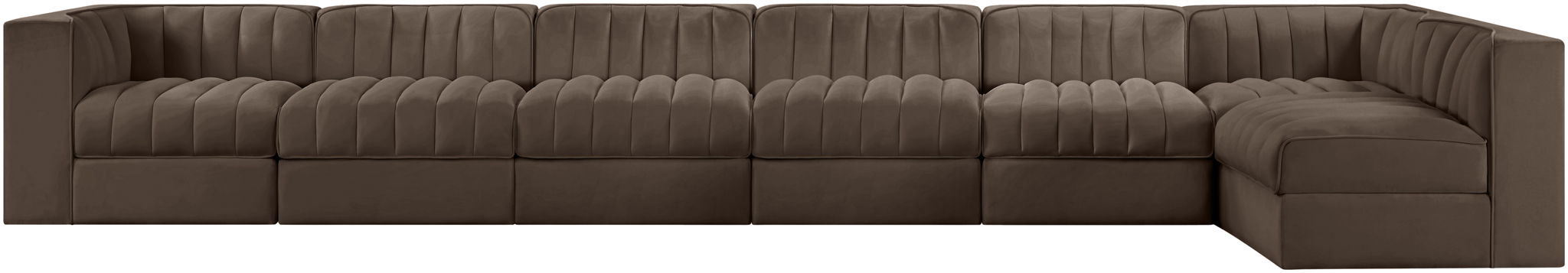 Rummi - Velvet Performance Fabric Upholstered 7 Piece Modular Sectional, L-Shaped (Right) - Urban Living Furniture (Los Angeles, CA)