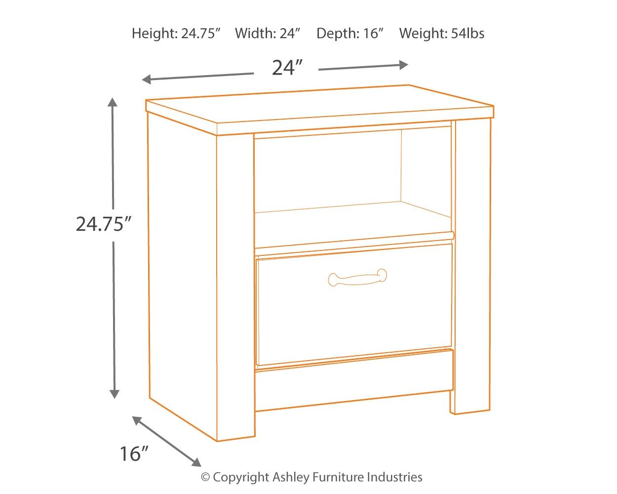 Bellaby - Whitewash - One Drawer Night Stand - Urban Living Furniture (Los Angeles, CA)