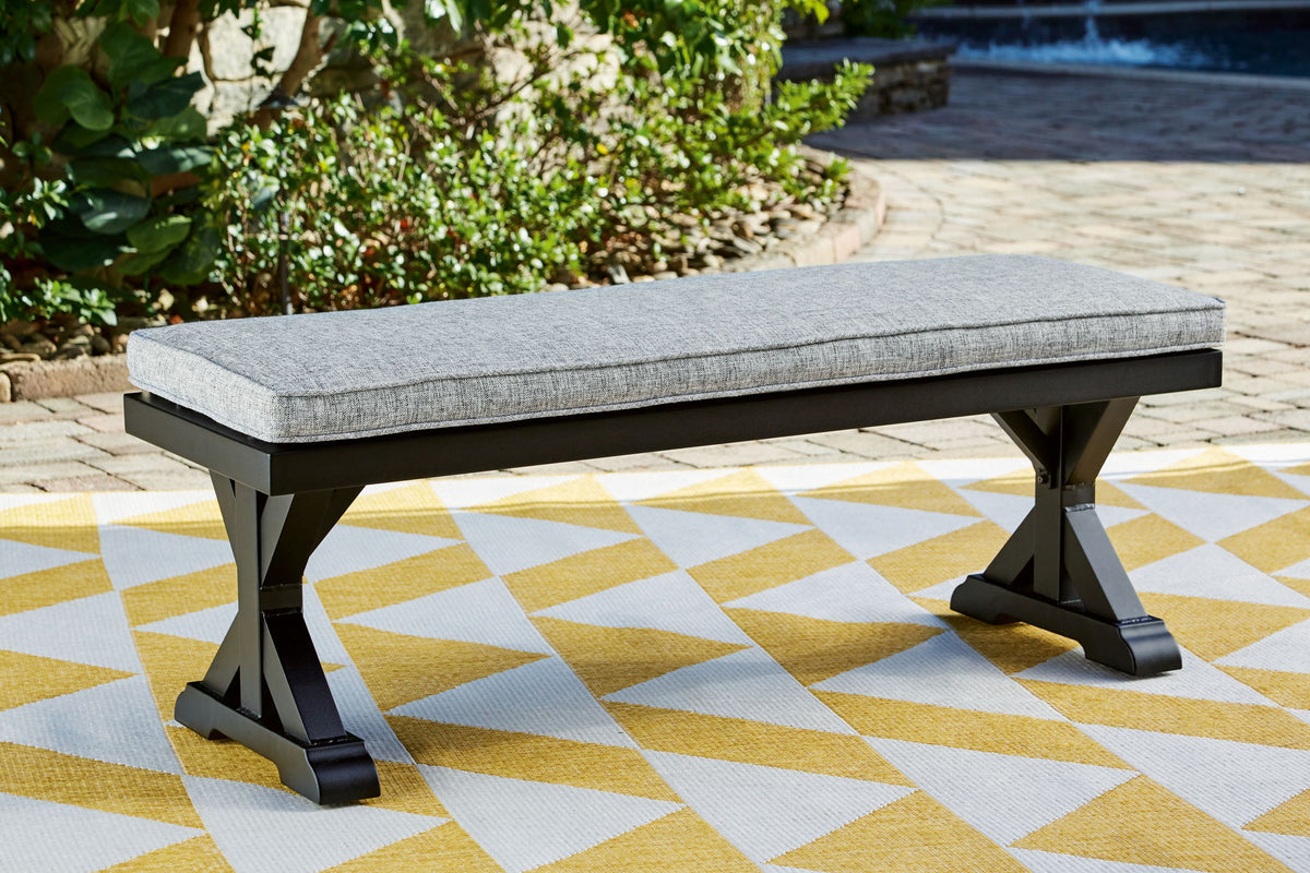 Beachcroft - Bench With Cushion - Black / Light Gray - Urban Living Furniture (Los Angeles, CA)