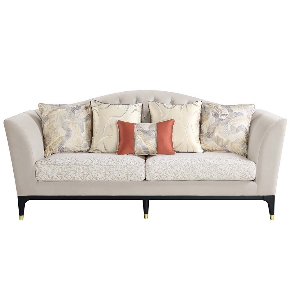 Tayden - Sofa With 5 Pillows - Beige Velvet - Urban Living Furniture (Los Angeles, CA)