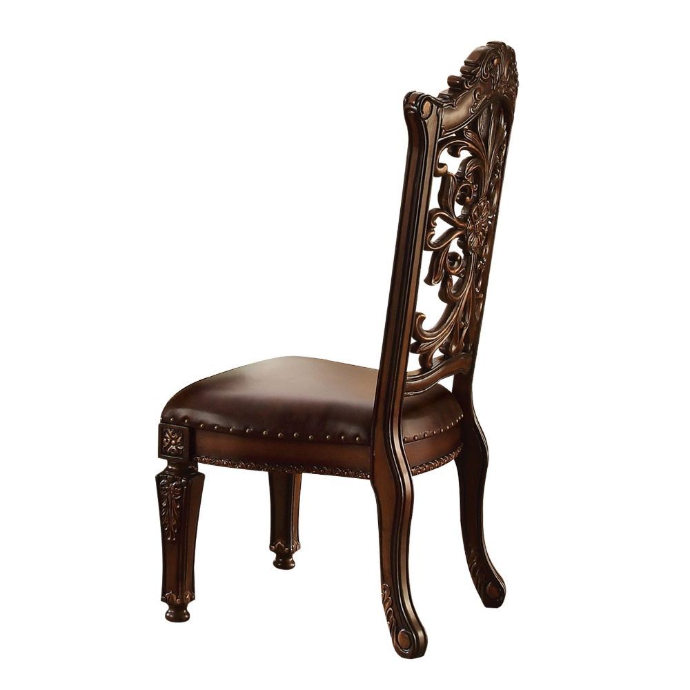 Vendome - Side Chair (Set of 2) - PU & Cherry - Wood - 48" - Urban Living Furniture (Los Angeles, CA)
