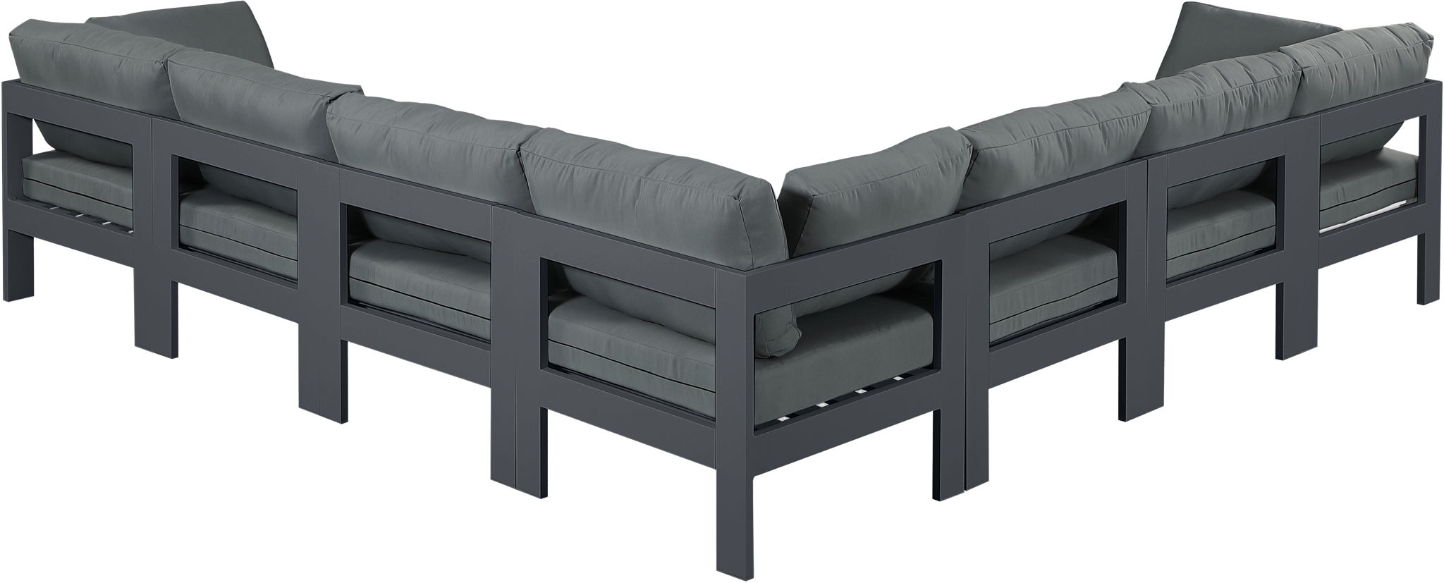 Nizuc - Outdoor Patio 7 Piece Modular Sectional With Gray Frame - Urban Living Furniture (Los Angeles, CA)