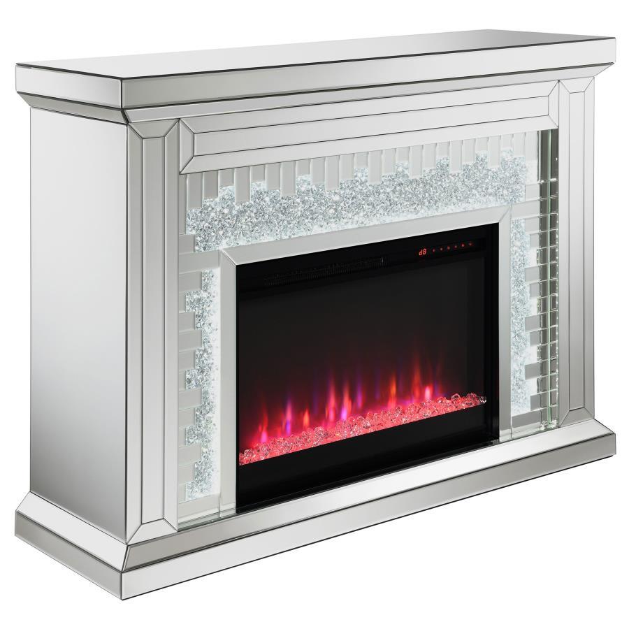Gilmore - Mirrored Freestanding Electric Fireplace - Silver - Urban Living Furniture (Los Angeles, CA)