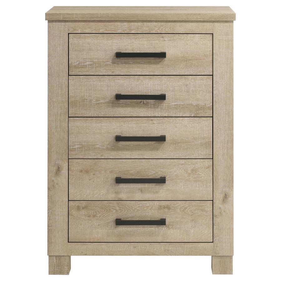 Oakglen - 5-Drawer Bedroom Chest Of Drawers - Weathered Oak - Urban Living Furniture (Los Angeles, CA)