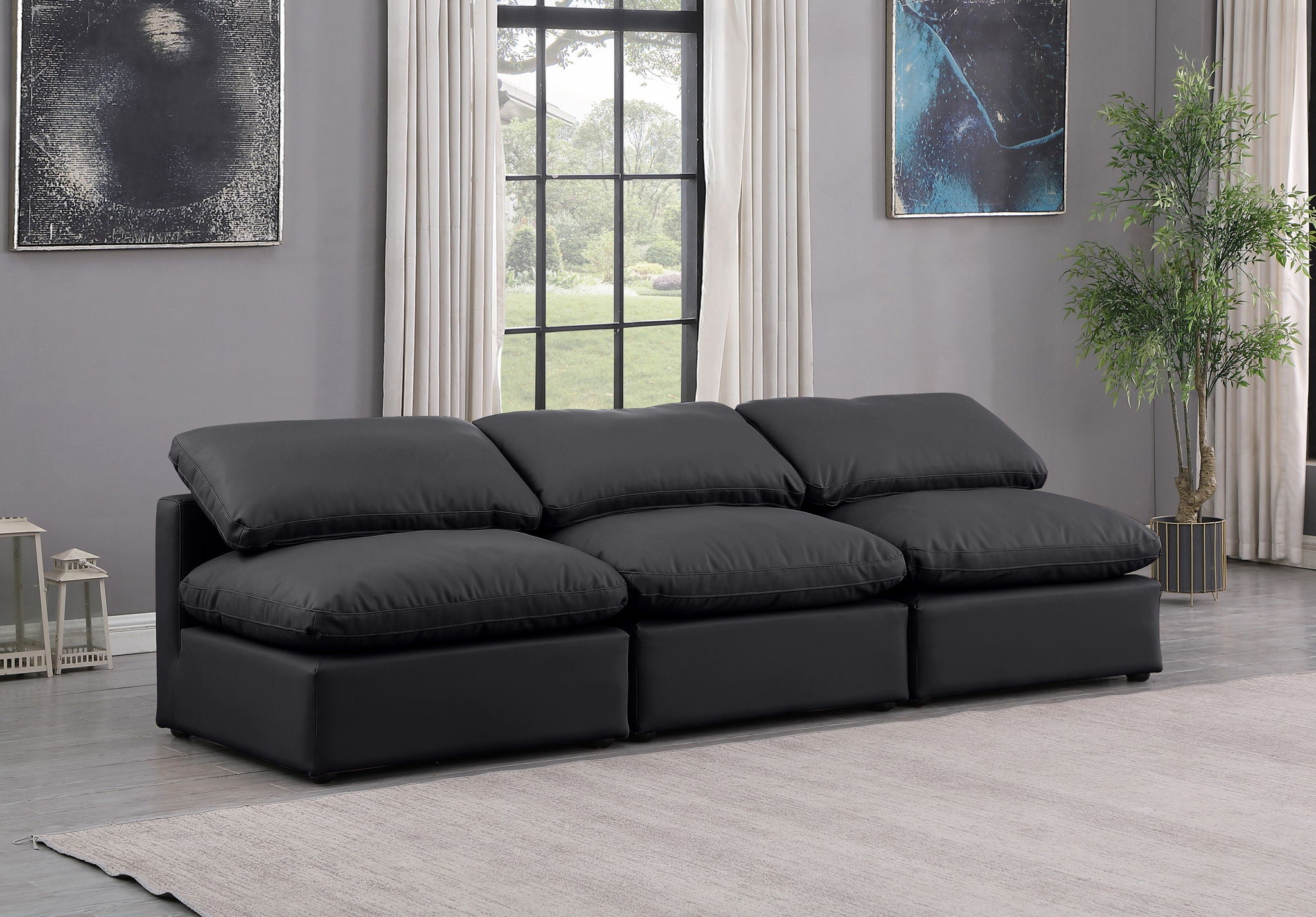 Indulge - Faux Leather 3 Seat Modular Armless Sofa - Urban Living Furniture (Los Angeles, CA)