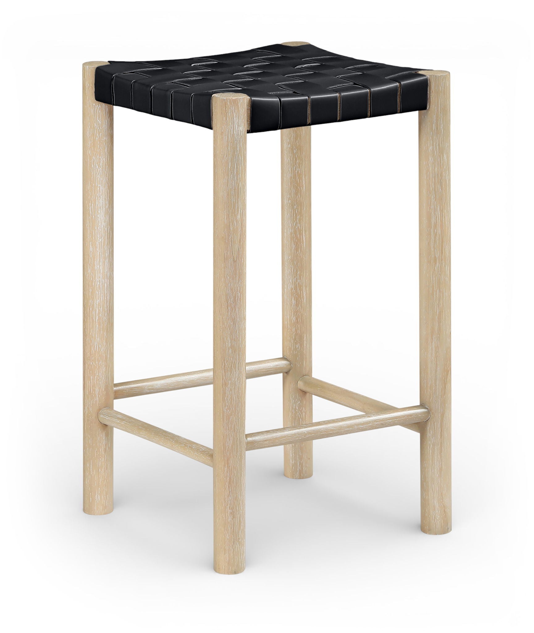 Entwine - Vegan Leather Upholstered Backless Counter Stool - Painted Natural - Urban Living Furniture (Los Angeles, CA)