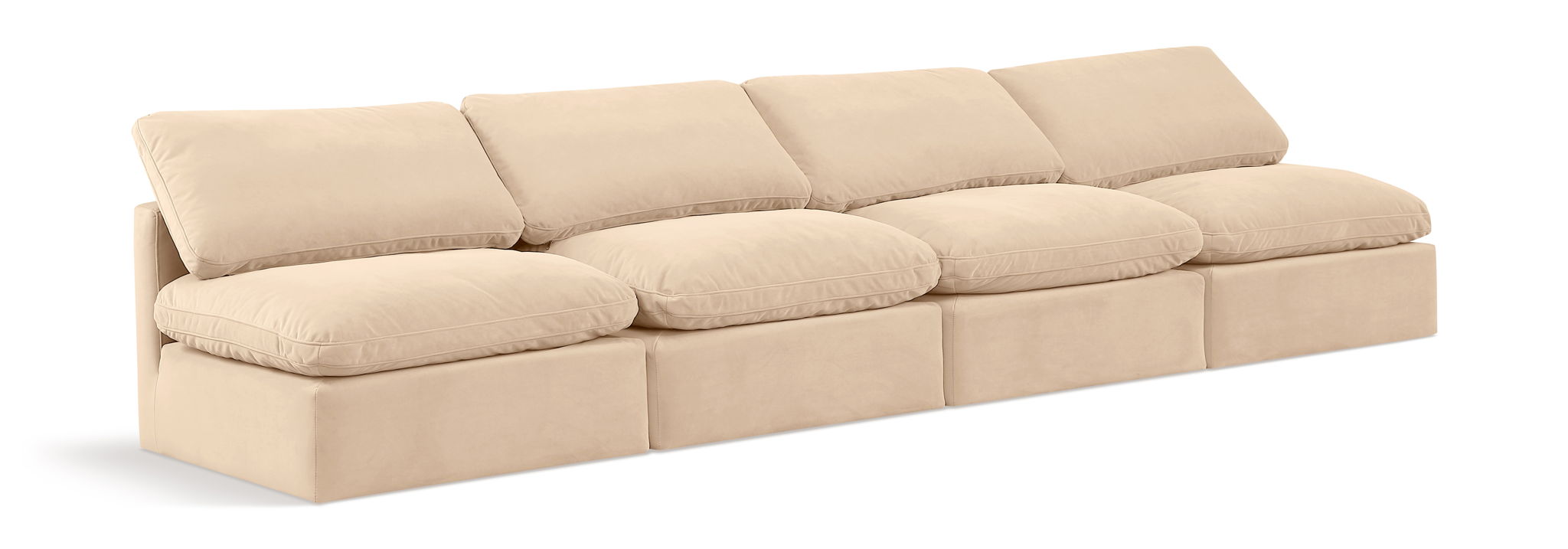Indulge - Velvet 4 Seat Modular Armless Sofa - Urban Living Furniture (Los Angeles, CA)