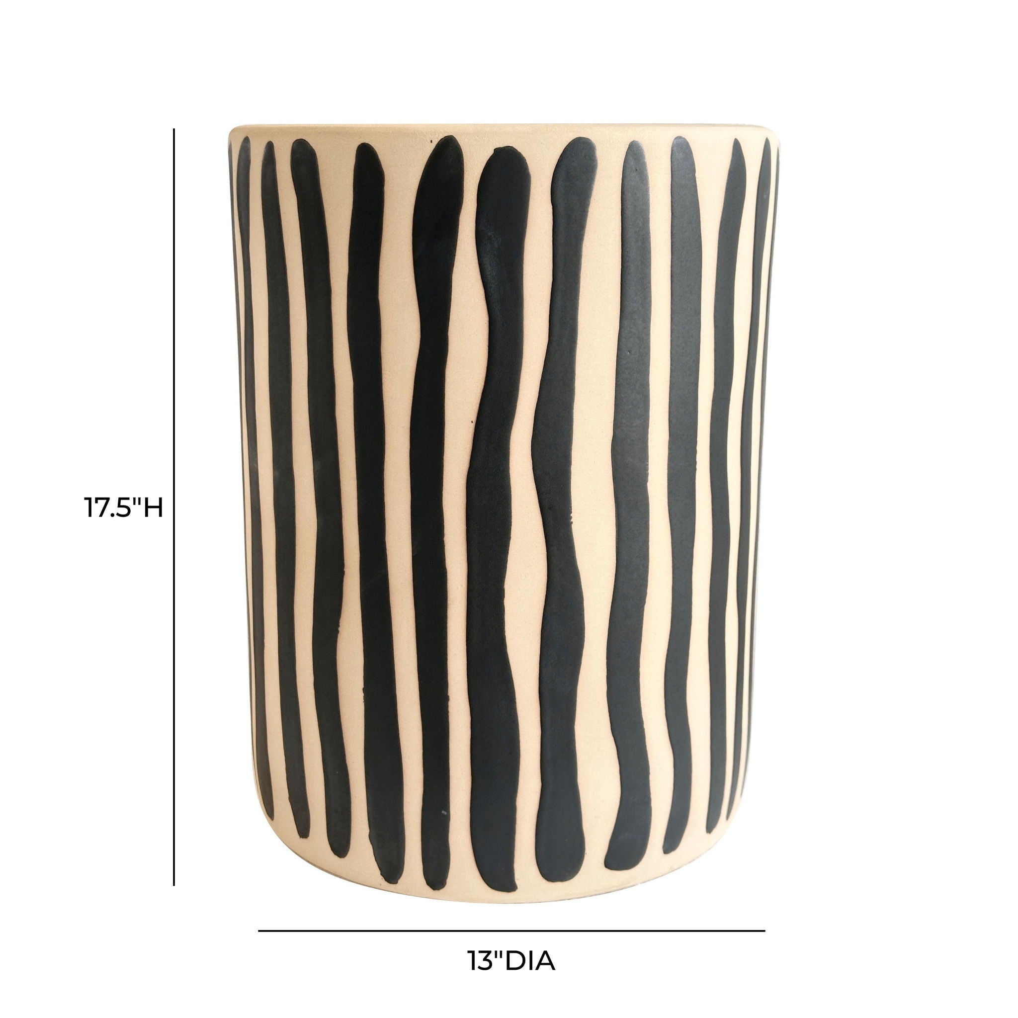 Tempest - Ceramic Table - Black Stripes - Urban Living Furniture (Los Angeles, CA)