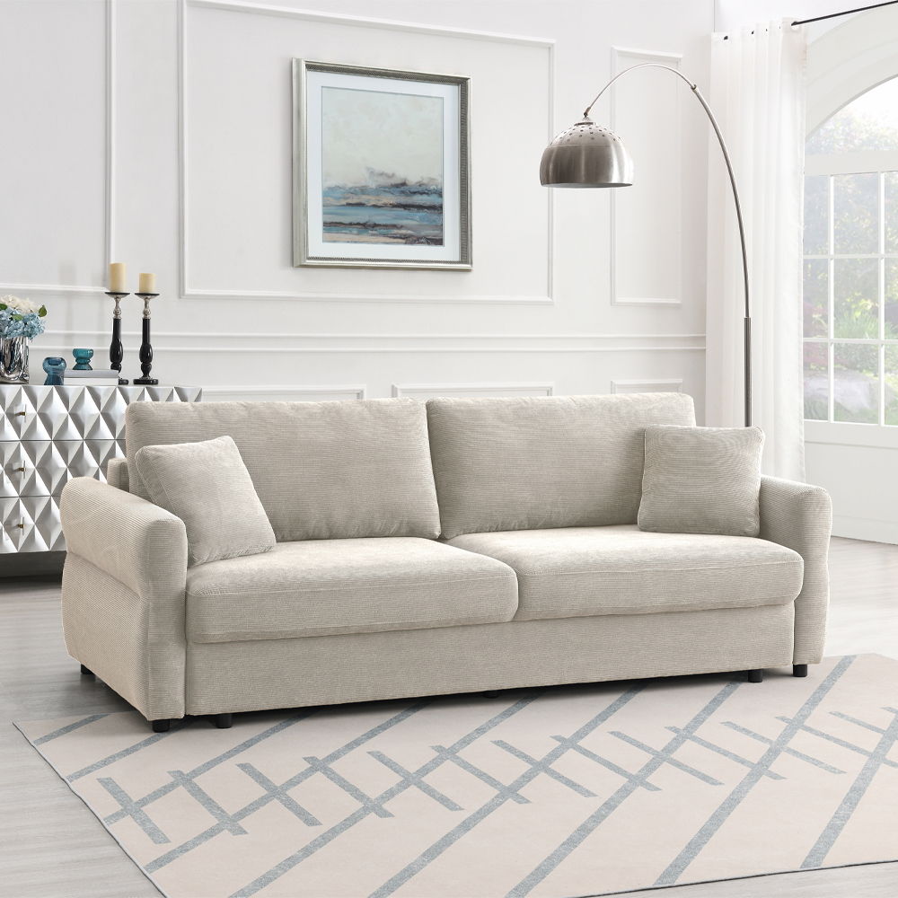 Haran - Sofa With Sleeper - Beige Fabric - Urban Living Furniture (Los Angeles, CA)