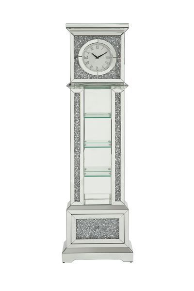Noralie - 63" Standing Grandfather Clock With LED - Mirrored & Faux Diamonds - Urban Living Furniture (Los Angeles, CA)