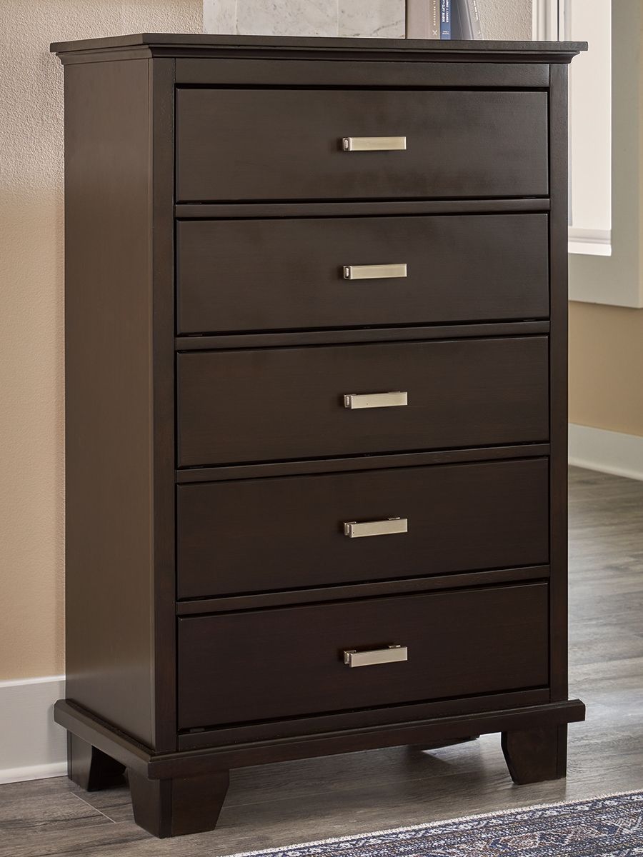 Covetown - Dark Brown - Five Drawer Chest - Urban Living Furniture (Los Angeles, CA)
