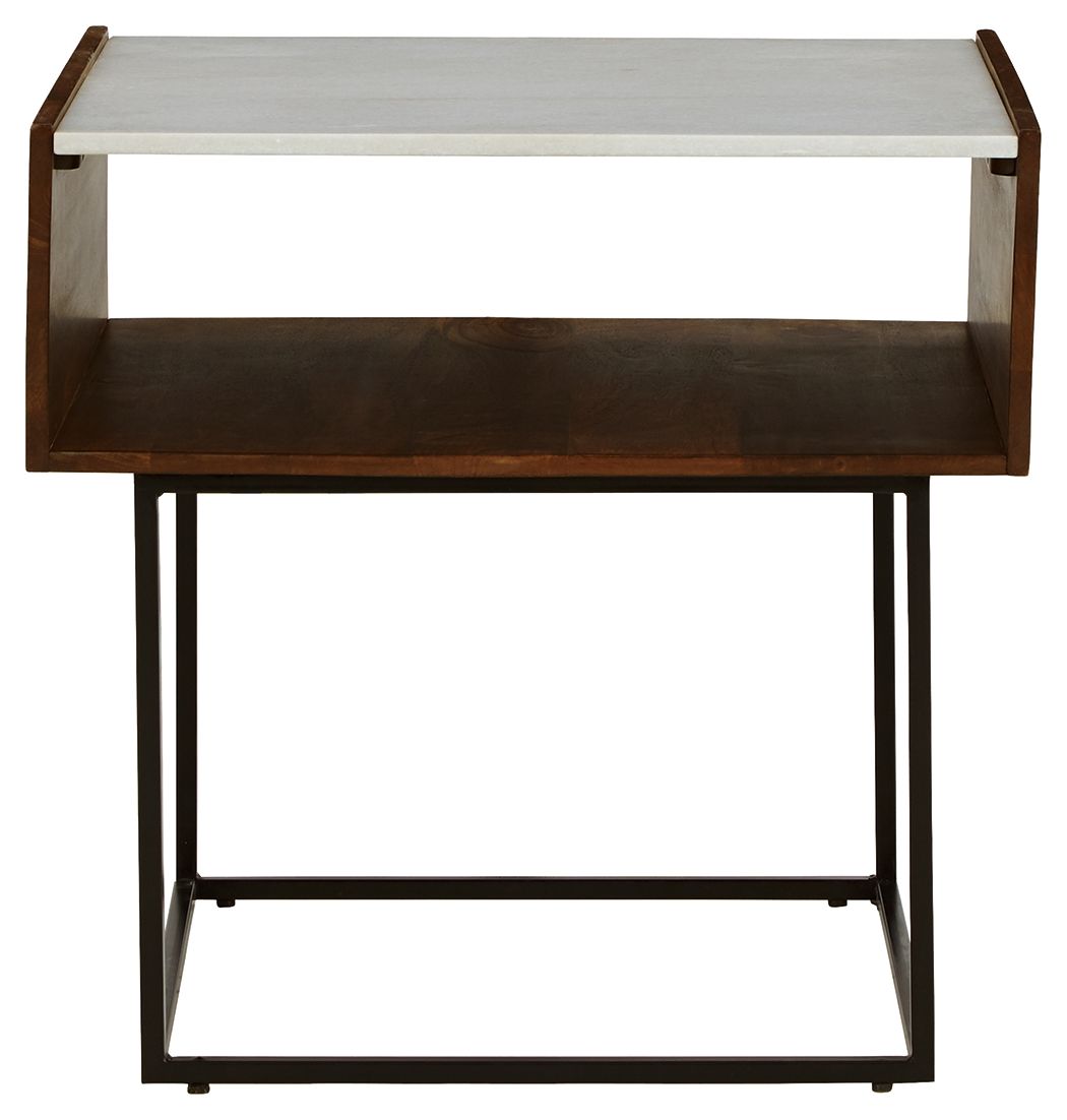 Rusitori - Brown / Beige / White - Rectangular End Table - Urban Living Furniture (Los Angeles, CA)