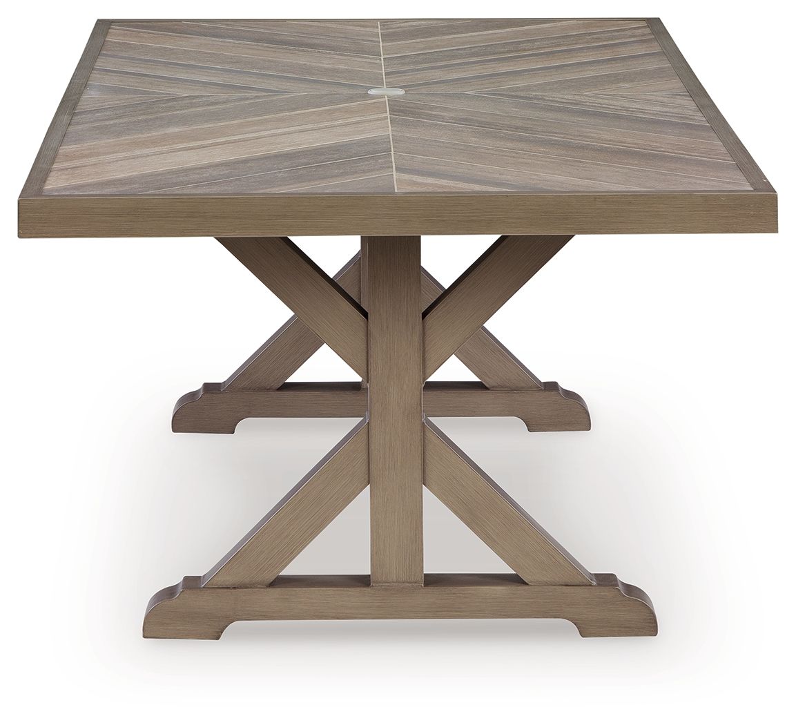 Laguna Heights - Rectangular Dining Table With Umbrella Option - Beige - Urban Living Furniture (Los Angeles, CA)