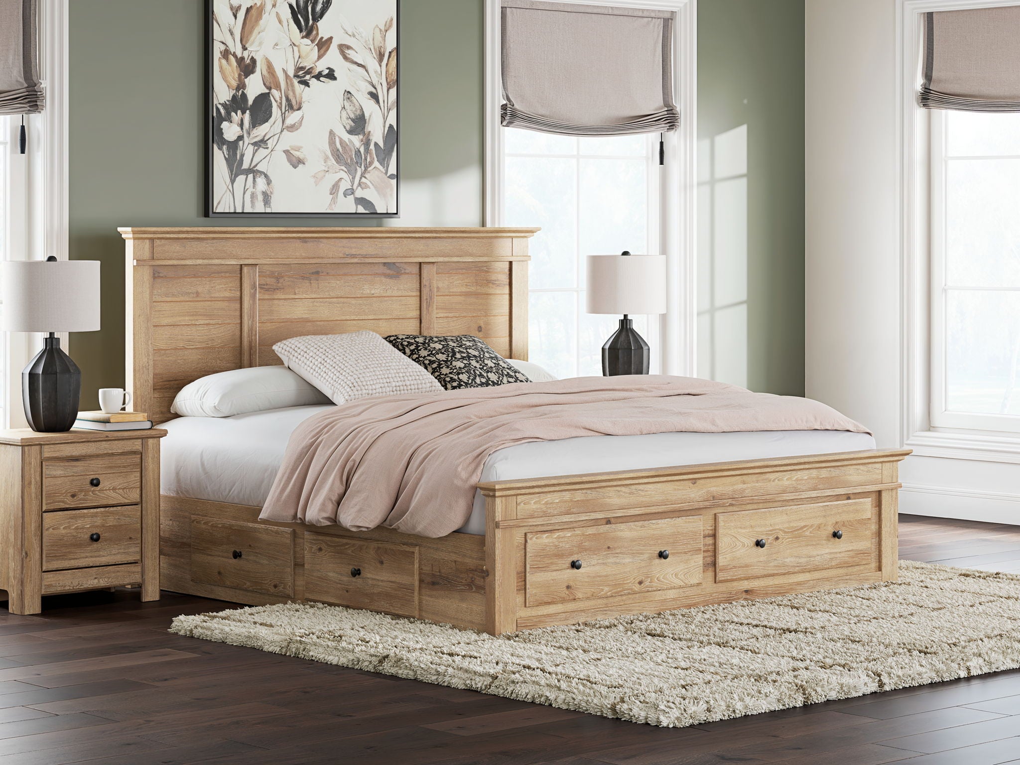 Makidern - Panel Storage Bed With Under Bed Storage Unit And Storage Footboard - Urban Living Furniture (Los Angeles, CA)