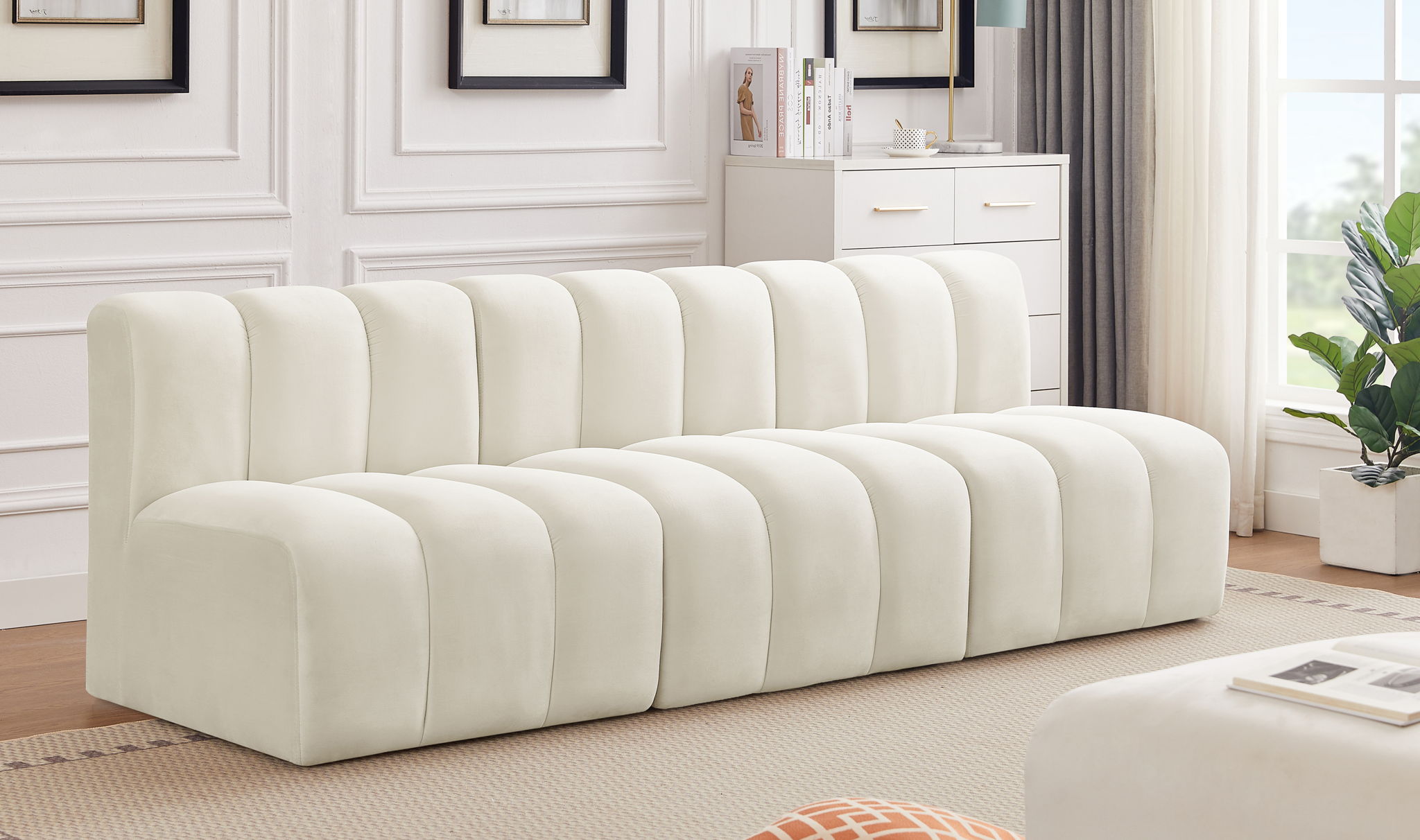 Arc - Velvet 3 Seats Modular Sofa - Urban Living Furniture (Los Angeles, CA)
