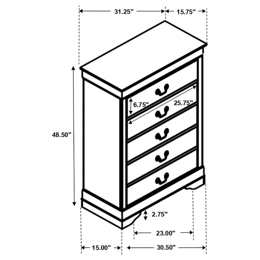Louis Philippe - Five-drawer Chest - Urban Living Furniture (Los Angeles, CA)