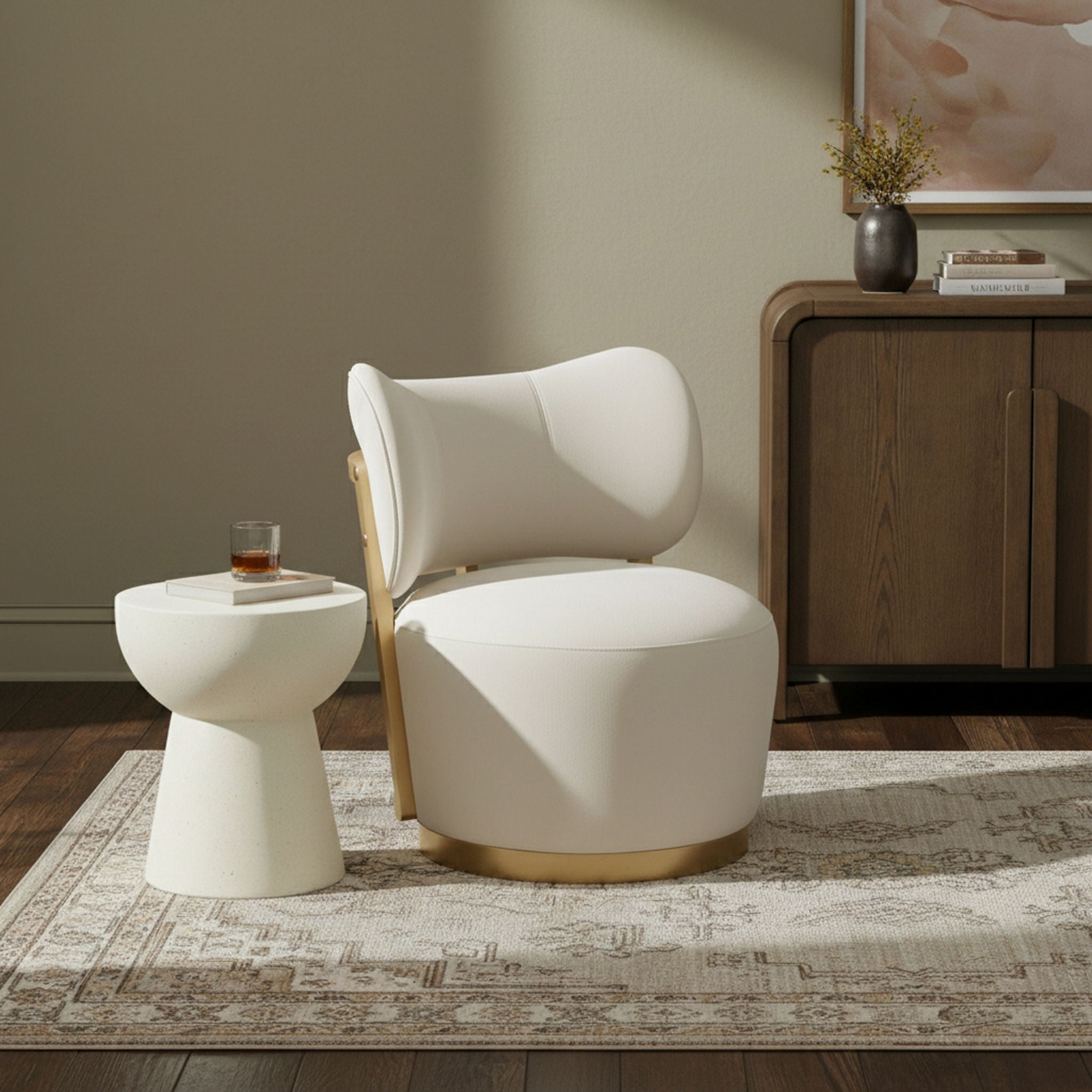 Elara - Velvet Upholstered Swivel Accent Chair - Stained Natural - Urban Living Furniture (Los Angeles, CA)