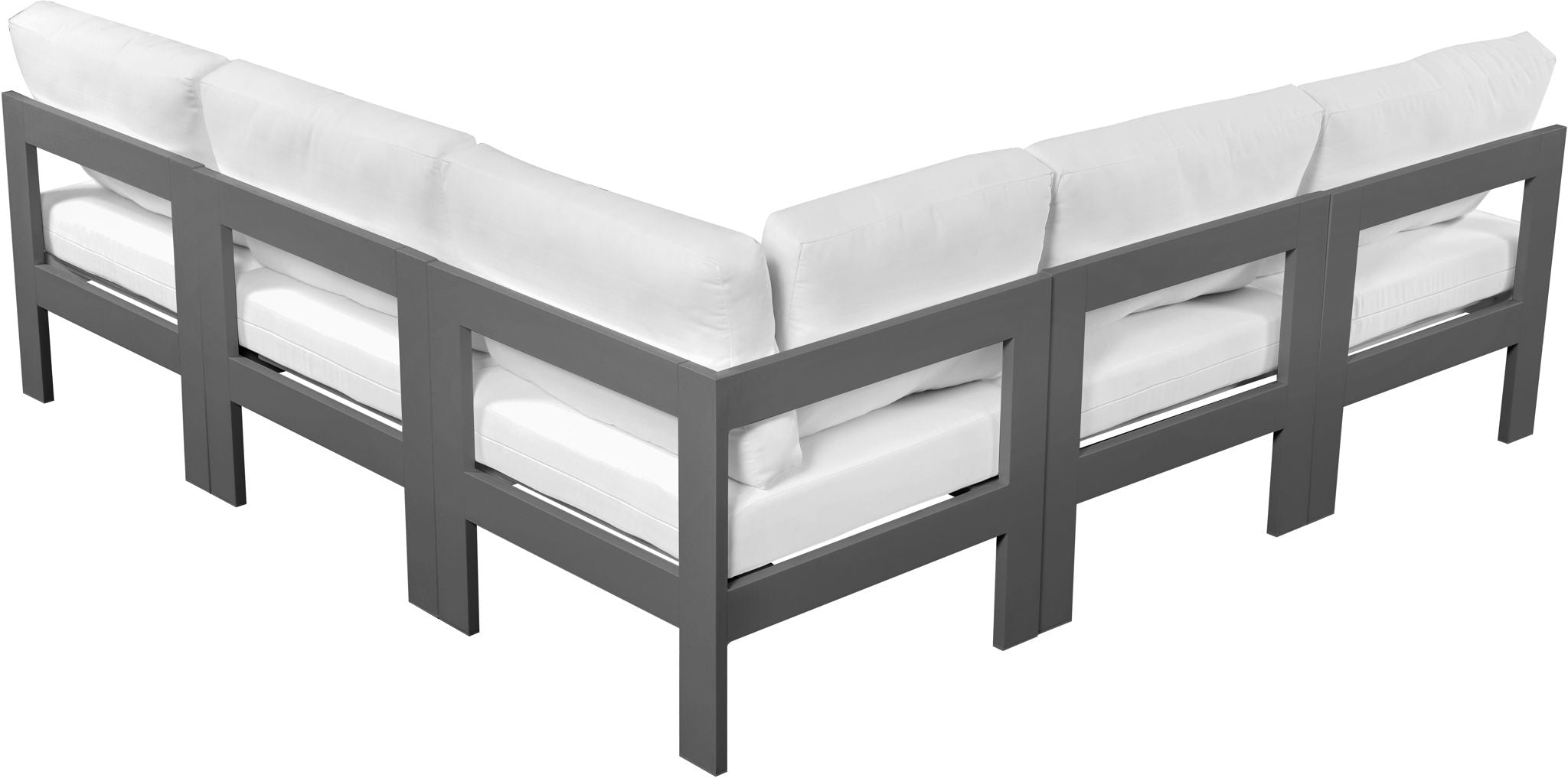 Nizuc - Outdoor Patio 5 Piece Modular Sectional With Gray Frame - Urban Living Furniture (Los Angeles, CA)