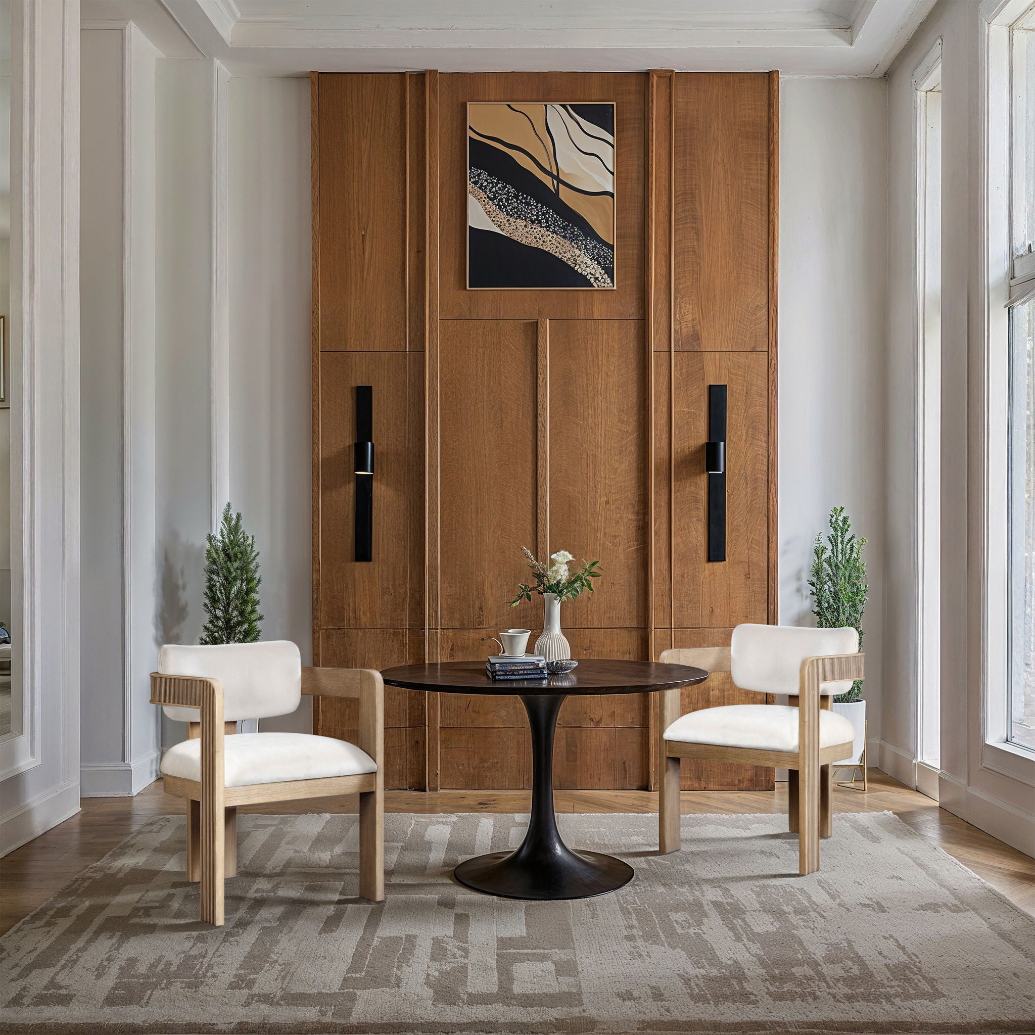 Sacha - Velvet Dining Chair With Natural Base (Set of 2) - Urban Living Furniture (Los Angeles, CA)