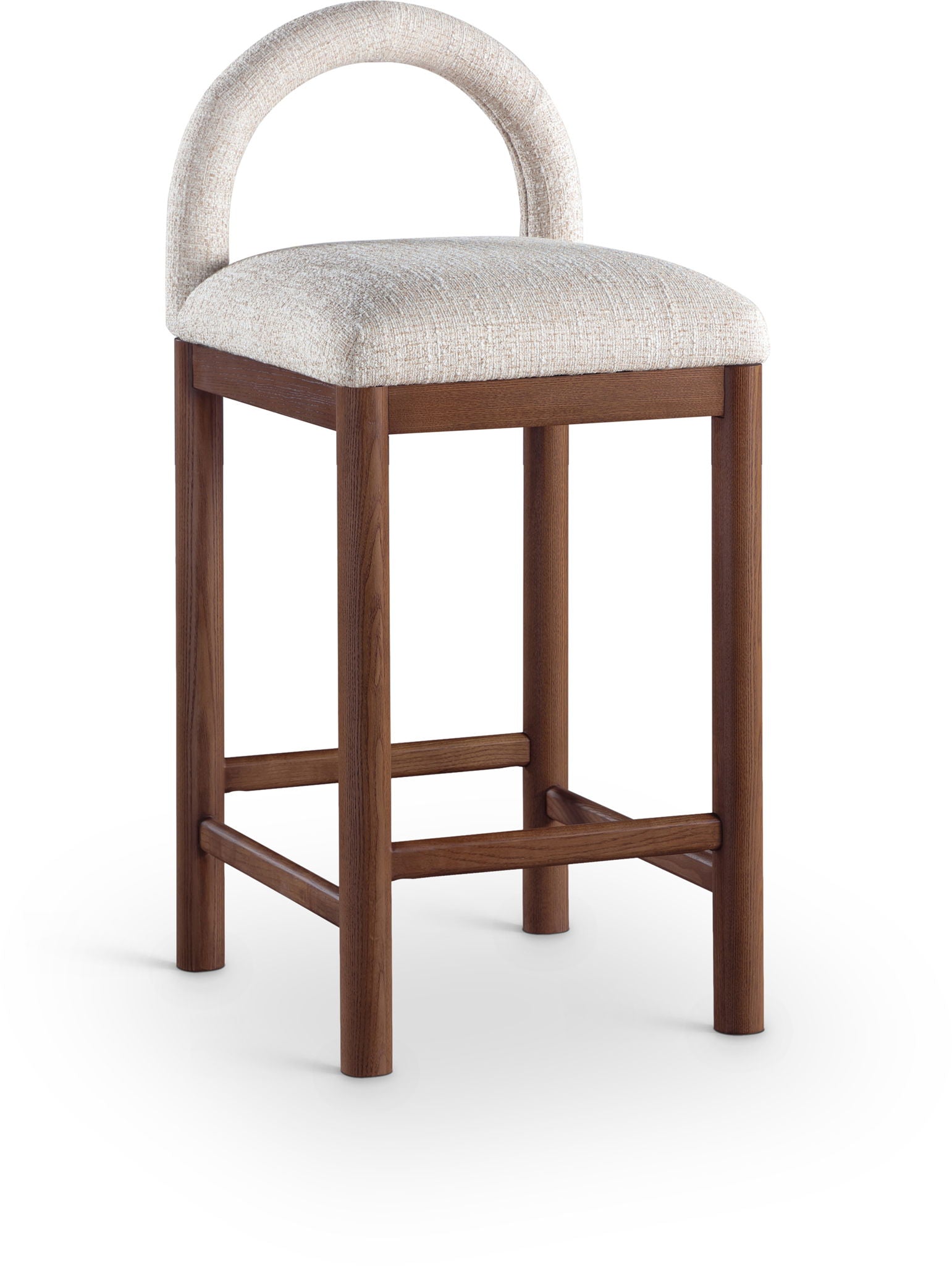 Conrad - Linen Counter Stool With Brown Legs - Urban Living Furniture (Los Angeles, CA)