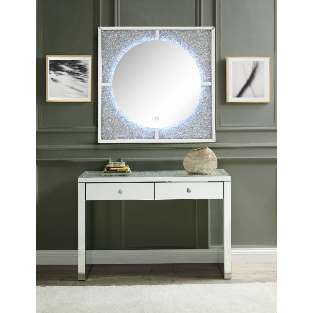 Noralie - 32"H Console Table - Mirrored & Faux Diamonds - Urban Living Furniture (Los Angeles, CA)
