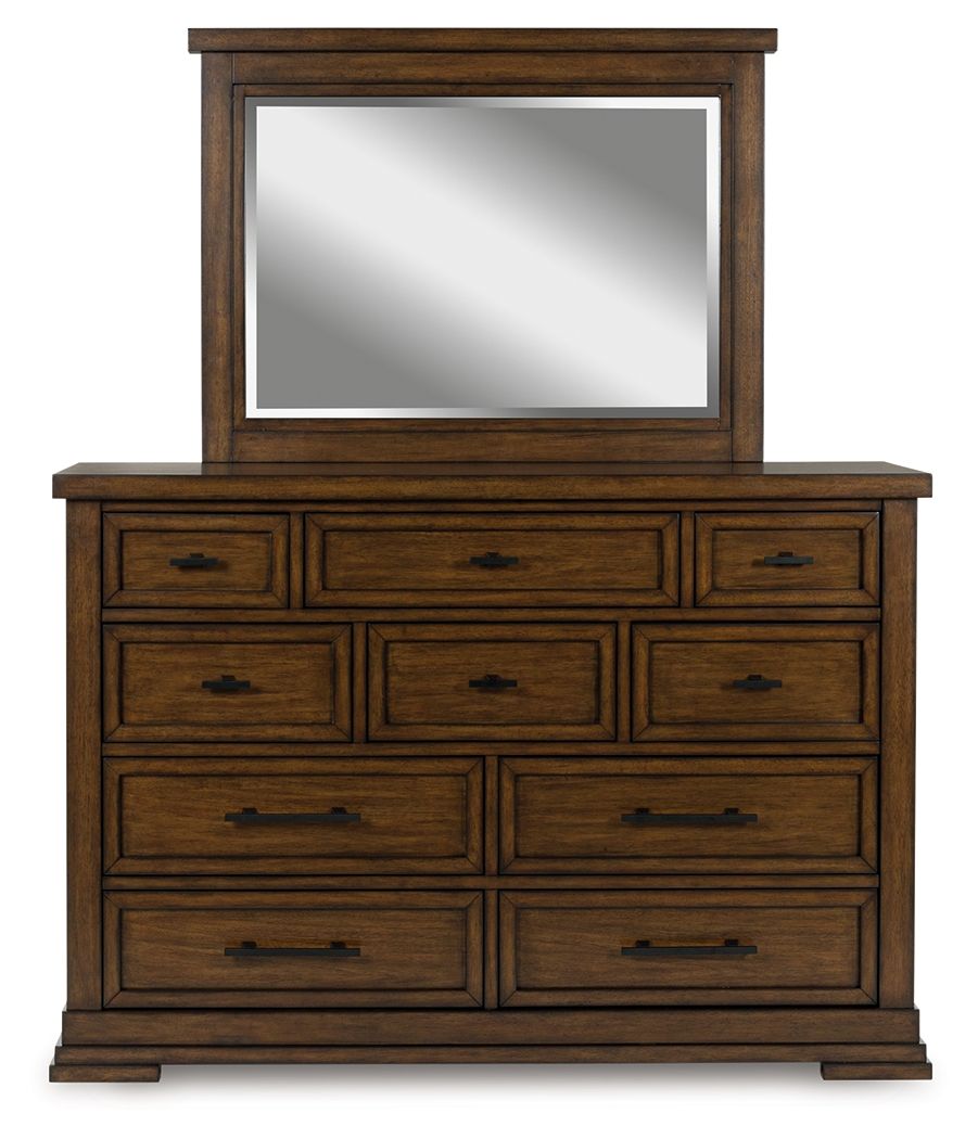 Taffenbrook - Medium Brown - Dresser And Mirror - Urban Living Furniture (Los Angeles, CA)